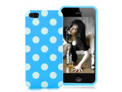 Coque bleue a POIS blancs pour iPhone 5 et 5S