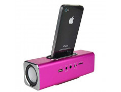 Haut parleurs station d'accueil rose pour iphone, ipod et pour autres telephones 