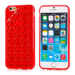 Coque souple NID D'ABEILLES rouge pour iPhone 6 ( 4.7 )