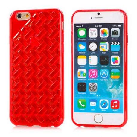 Coque souple NID D'ABEILLES rouge pour iPhone 6 ( 4.7 )