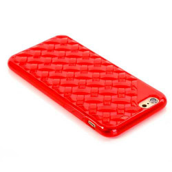 Coque souple NID D'ABEILLES rouge pour iPhone 6 ( 4.7 )