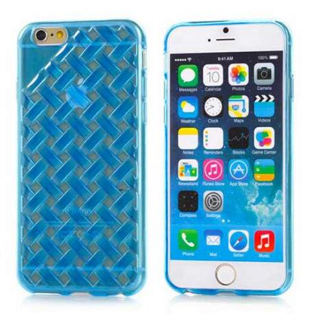 Coque souple NID D'ABEILLES bleue pour iPhone 6 ( 4.7 )