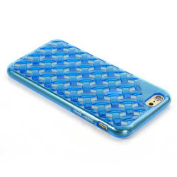 Coque souple NID D'ABEILLES bleue pour iPhone 6 ( 4.7 )