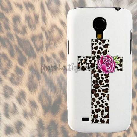 Coque CROIX LEOPARD 2 pour Samsung Galaxy S5 mini GT-I9195X