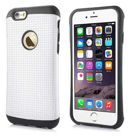 Coque semi rigide SUPERPROTECT blanche et noire pour iPhone 6 ( 4.7 )