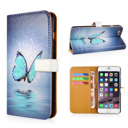 Etui cuir portefeuille BUTTERFLY pour iPhone 6 ( 4.7 )