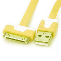 Câble USB LUXE jaune et blanc pour Iphone, Ipad et Ipod .