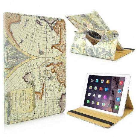 Etui cuir 360 POIS WORLD MAP pour IPAD AIR 2