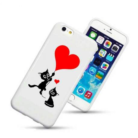 Coque rigide LOVE CAT pour iPhone 6 + (5.5)