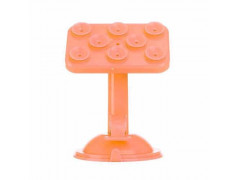 Support voiture MINI VENTOUSES universel orange pour telephones et lecteurs multimedia