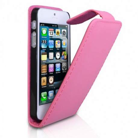Etui cuir rose pour iPhone 5