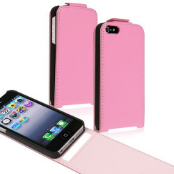 Etui cuir rose pour iPhone 5
