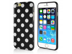 Coque souple POIS noire et blanche pour iPhone 6 ( 4.7 )