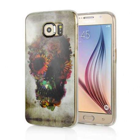 Coque souple SKULL FLOWER pour Samsung Galaxy S6