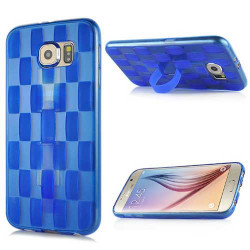 Coque DAMIER bleue pour Samsung Galaxy S6