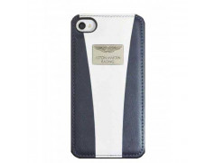 Coque cuir originale blanche et bleue ASTON MARTIN pour iPhone 5 et 5S