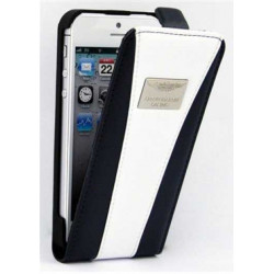 Etui cuir originale blanche et bleue ASTON MARTIN pour iPhone 5 et 5S