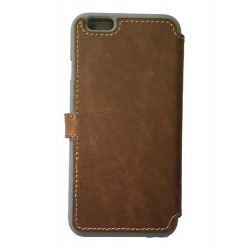 Etui portefeuille originale STARCLIPPERS en cuir marron pour iPhone 6