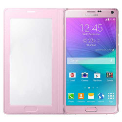 Etui Portefeuille rose FENETRE pour Samsung Galaxy NOTE 4