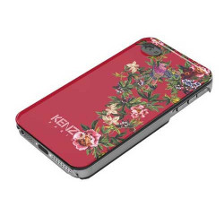 Coque KENZO iPhone 5 rouge glossy à motif fleuri