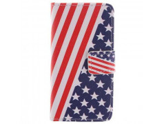Etui cuir portefeuille USA pour iPhone 5C