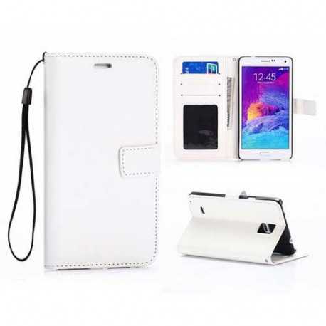 Etui cuir portefeuille blanc pour SAMSUNG GALAXY NOTE 4