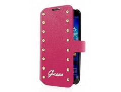 Etui Folio cuir Rose GUESS Studded Collection samsung Galaxy Trend Lite