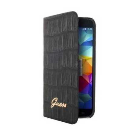 Housse Etui Folio GUESS 2 Noir croco Galaxy S5