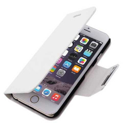 Housse Etui cuir Folio blanc iPhone 6