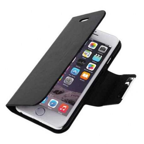 Housse Etui cuir Folio noir iPhone 6