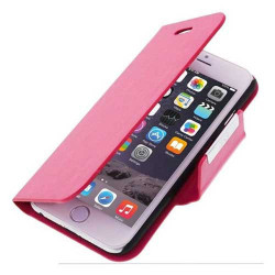 Housse Etui cuir Folio rose iPhone 6