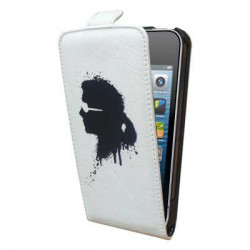 Etui Rabat Cuir Blanc Licence Karl Lagerfeld pour I-Phone 5/ 5S