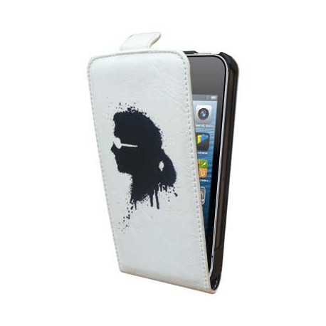 Etui Rabat Cuir Blanc Licence Karl Lagerfeld pour I-Phone 5/ 5S