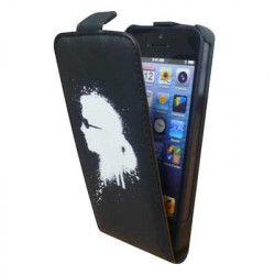 Etui Rabat Cuir noir Licence Karl Lagerfeld pour I-Phone 5/ 5S