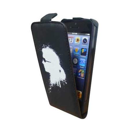 Etui Rabat Cuir noir Licence Karl Lagerfeld pour I-Phone 5/ 5S