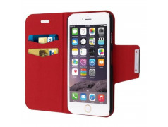 Housse Etui cuir Folio rouge iPhone 6 plus