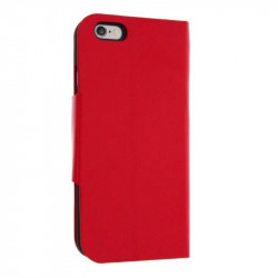 Housse Etui cuir Folio rouge iPhone 6 plus