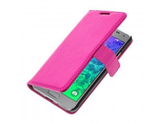 Housse Etui cuir Folio rose Samsung Galaxy Alpha