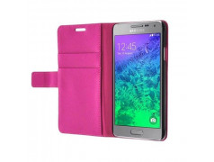 Housse Etui cuir Folio rose Samsung Galaxy Alpha