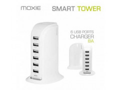 Chargeur secteur 6 entrées USB 8A SmartTower blanc