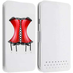 Etui Cuir M CORSET ROUGE pour WIKO DARFULL, GOA, OZZY, SUNSET