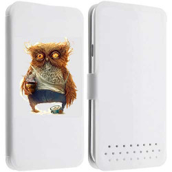 Etui Cuir M HIBOU DESTROY pour WIKO DARFULL, GOA, OZZY, SUNSET