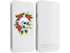 Etui Cuir M SKULL FUN 3 pour WIKO DARFULL, GOA, OZZY, SUNSET