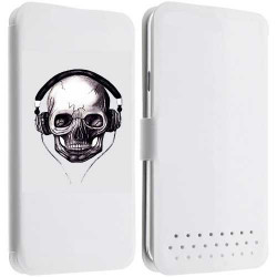 Etui Cuir M SKULL FUN 8 pour WIKO DARFULL, GOA, OZZY, SUNSET