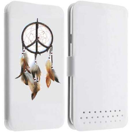 Etui Cuir L DREAMCATCHER pour WIKO Darkmoon, Birdy, Gateaway, Highway, Pure, Star, Signs, Iggy, Jimmy, Rainbow ...