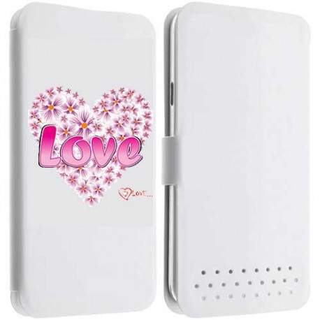 Etui Cuir L LOVE 3 pour WIKO Darkmoon, Birdy, Gateaway, Highway, Pure, Star, Signs, Iggy, Jimmy, Rainbow ...