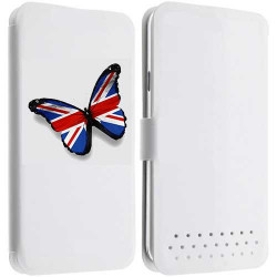 Etui Cuir L PAPILLON ANGLAIS pour WIKO Darkmoon, Birdy, Gateaway, Highway, Pure, Star, Signs, Iggy, Jimmy, Rainbow ...