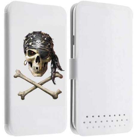 Etui Cuir L PIRATE pour WIKO Darkmoon, Birdy, Gateaway, Highway, Pure, Star, Signs, Iggy, Jimmy, Rainbow ...