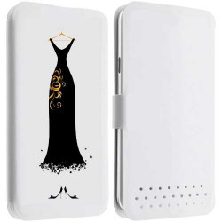 Etui Cuir L ROBE NOIRE pour WIKO Darkmoon, Birdy, Gateaway, Highway, Pure, Star, Signs, Iggy, Jimmy, Rainbow ...