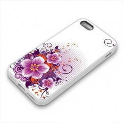 Coque FLEURS MAUVES pour iPhone 5 et 5S